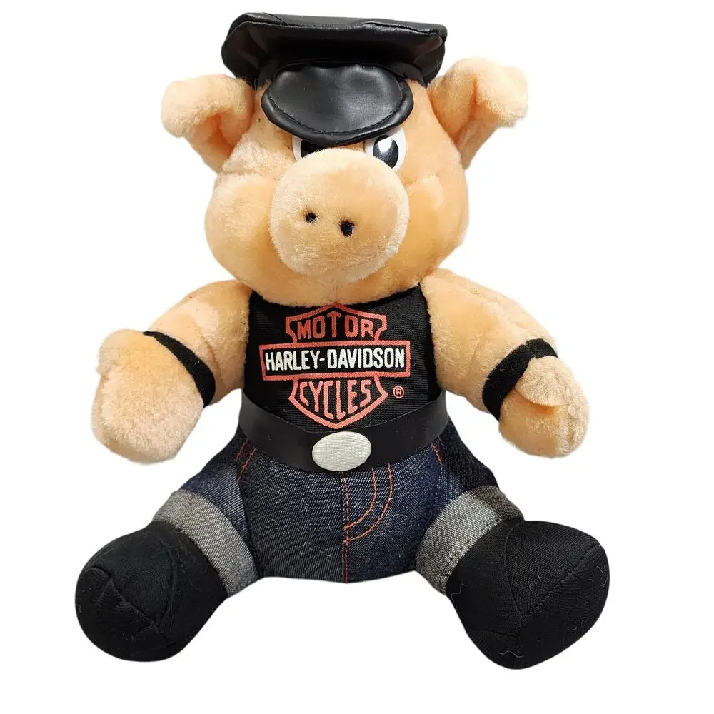 Vintage 1993 Harley-Davidson Motorcycles Road Hog Plush Biker Pig 10